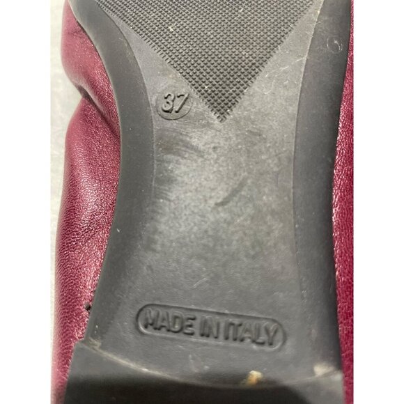 David Morelos Made In Italy Women's Zebra Print & Burgundy Leather Ballet Flats - Picture 8 of 8